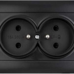 Gniazdo podwójne z uziemieniem VCX WESA LC 16 Czarny