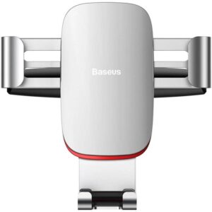 Baseus Metal Age Gravity Car Mount metalowy samochodowy uchwyt grawitacyjny na slot CD srebrny (SUYL-J0S)