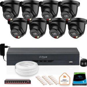 ZESTAW 8 Kamer IP Dahua 5mpx IPC-HDW2549TM-S-IL-0280B-BLACK + DYSK 1TB