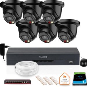ZESTAW 6 Kamer IP Dahua 5mpx IPC-HDW2549TM-S-IL-0280B-BLACK + DYSK 1TB