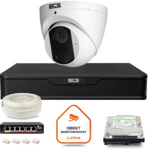 Zestaw monitoringu IP BCS Point 1x Kamera BCS-P-EIP14FSR3 Rejestrator z dyskiem 1TB