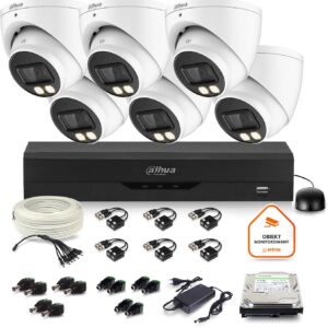 Zestaw monitoringu Dahua 6x kamera kopułkowa HAC-HDW1500T-IL-A-0280B-S2 1TB IR 40m 51mp