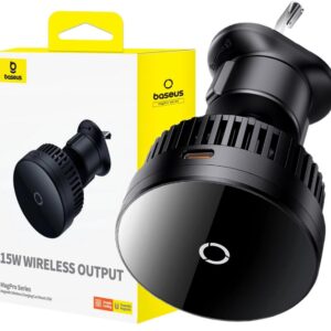 UCHWYT SAMOCHODOWY ŁADOWARKA INDUKCYJNA Baseus MagPro C40164100121-00 Qi 15W MagSafe NA KRATKĘ CZARNY