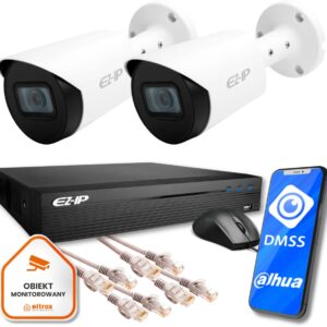 Zestaw monitoringu IP EZ-IP by Dahua 2 kamer tubowych 2K EZI-B140-F2 z usługą montażu