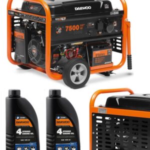 ZESTAW AGREGAT PRĄDOTWÓRCZY DAEWOO GDA 8500E 7.5kW + 2x GENERATOR OIL SAE 10W-30 DWO 600