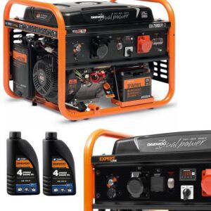 ZESTAW AGREGAT PRĄDOTWÓRCZY DAEWOO GDA 7500DPE-3 6.5kW + 2x ENERATOR OIL SAE 10W-30 DWO 600