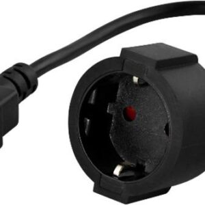 ADAPTER IEC 320 C14(M) / SCHUKO(F) NA KABLU 20CM DO UPS CZARNY PowerWalker