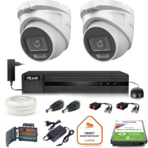 Zestaw monitoringu Hilook 2 kamer 5MPx TVICAM-T5M-20DL z dyskiem 2TB