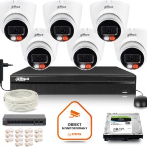 Zestaw monitoringu IP DAHUA 6 kamer IPC-HDW1439V-A-IL 4Mpx