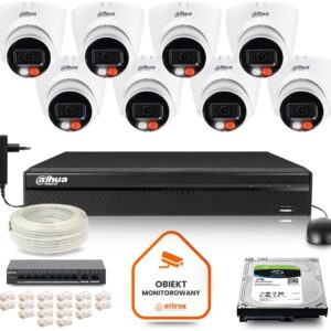 Zestaw monitoringu IP DAHUA 8 kamer IPC-HDW1439V-A-IL 4Mpx