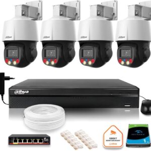Zestaw monitoringu IP Dahua 4 kamery obrotowe 4MPx dysk