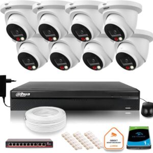 Zestaw monitoringu IP Dahua 8mpx 4K 8 kamer IPC-HDW2849TM-S-IL z dyskiem