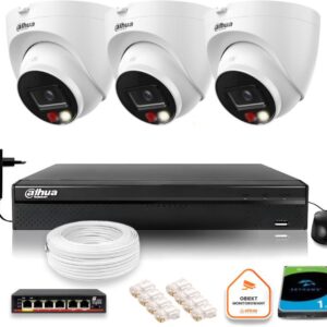 Zestaw monitoringu IP Dahua 3 Kamery IP 8mpx 4K dysk twardy