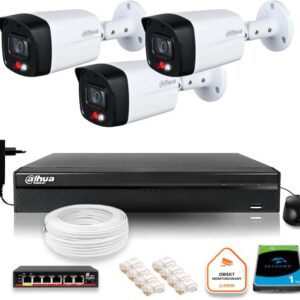 Zestaw monitoringu IP Dahua 3 Kamery IP 8mpx 4K dysk twardy