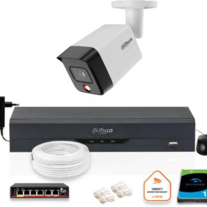 Zestaw monitoringu IP Dahua Kamera zewnętrzna IP 6mpx dysk twardy