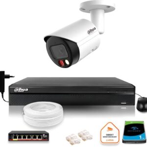 Zestaw monitoringu IP Dahua 8mpx 4K kamera IPC-HFW2849S-S-IL z dyskiem