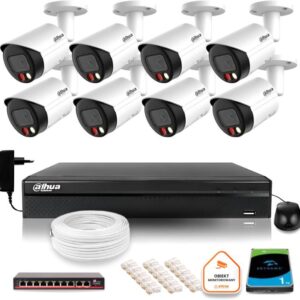 Zestaw monitoringu IP Dahua 8mpx 4K 8 kamer IPC-HFW2849S-S-IL z dyskiem