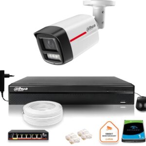 Zestaw monitoringu IP DAHUA kamera zewnętrzna WizColor 2K 50m