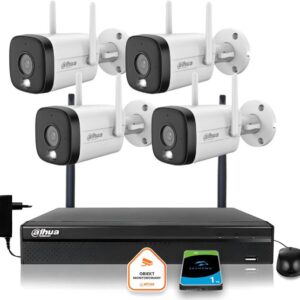 Zestaw monitoringu IP Dahua 4 Kamery WI-FI 5MPx aktywne odtraszanie LED IR do 30m