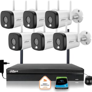 Zestaw monitoringu IP Dahua 6 Kamer WI-FI 5MPx aktywne odtraszanie LED IR do 30m