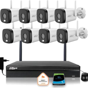 Zestaw monitoringu IP Dahua 8 Kamer WI-FI 5MPx aktywne odtraszanie LED IR do 30m