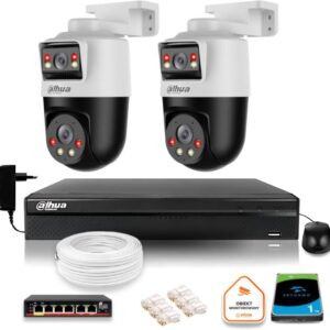 Zestaw monitoringu IP Dahua 2 kamery obrotowe 2MP+2MP z dyskiem
