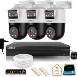 Zestaw monitoringu IP Dahua 3 kamery obrotowe 2MP+2MP z dyskiem