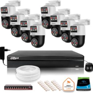 Zestaw monitoringu IP Dahua 8 kamer obrotowych 2MP+2MP z dyskiem