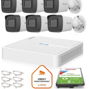 Zestaw do monitoringu Hilook 6 kamer IP IPCAM-B4-P 4MP 2.8mm