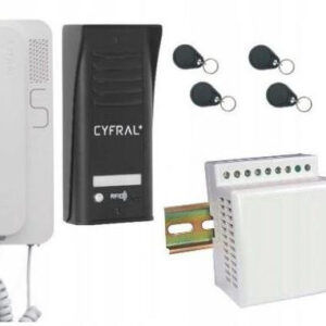 DOMOFON CYFRAL COSMO 1-LOKATORSKI CZARNY/UNIFON BIAŁY
