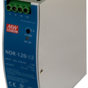 ZASILACZ IMPULSOWY NA SZYNĘ DIN MEAN WELL NDR-120-48 48V/120W/2.5A