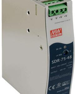 ZASILACZ IMPULSOWY NA SZYNĘ DIN MEAN WELL SDR-75-48 48V/75W/1.6A