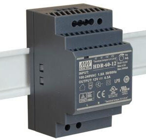 ZASILACZ IMPULSOWY NA SZYNĘ DIN MEAN WELL HDR-60-12 12V/60W/4.5A