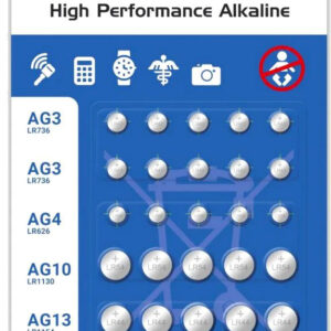 Zestaw 30 baterii 1,5V 10x AG3 / LR41 5x AG4 / LR626 5x AG10 / LR1130 10x AG13 / LR1154 everActive