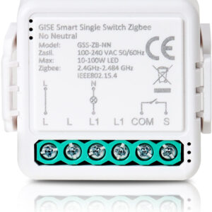 GISE Smart Pojedynczy moduł przekaźnikowy (bez N) Zigbee | Tuya | GSS-ZB-NN