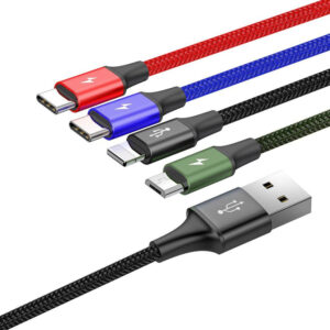 KABEL 4w1 USB-A / Lighting iPhone 2x USB-C micro-USB Baseus Cafule CA1T4-B01 1.2m 3.5A W OPLOCI