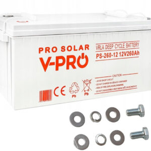 AKUMULATOR VOLT POLSKA DEEP CYCLE VPRO SOLAR 12V 260AH VRLA BEZOBSŁUGOWY