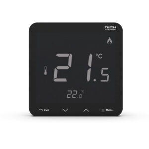 Bezprzewodowy regulator pokojowy zasilany 230v dopuszkowy czarny R-8PZ PLUS Tech Sterowniki