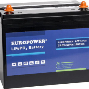 Akumulator LiFePO4 EUROPOWER serii LFP 25,6V 50Ah Bluetooth (Żywotność ~2000 cykli)