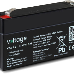 Akumulator AGM Voltage 6V 1,2Ah VE6-1.2 (Żywotność 6-9 lat)