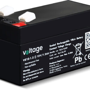Akumulator AGM Voltage 12V 1,2Ah VE12-1.2 (Żywotność 6-9 lat)