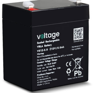 Akumulator AGM Voltage 12V 5Ah VE12-5.0 (Żywotność 6-9 lat)