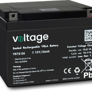 Akumulator AGM Voltage 12V 26Ah VE12-26 (Żywotność 6-9 lat)