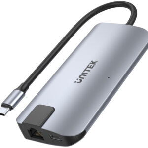 D1028A Unitek Hub USB-C 2x USB-A HDMI 4K RJ-45 PD 100W