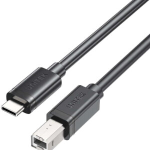 Kabel do drukarki Unitek USB-C na USB B 2.0 czarny 1m