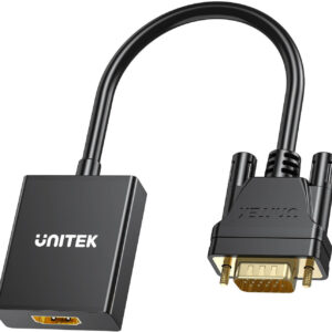 Unitek Adapter VGA na HDMI FullHD czarny 15cm