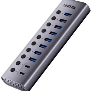 Unitek Hub USB C/USB A 10w1 5Gbps z włącznikami portów