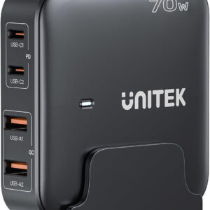 Unitek Ładowarka biurkowa GaN 70W 2xUSB-A 2xUSB-C