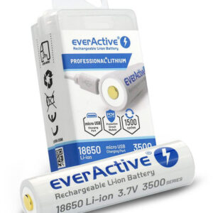 Akumulator 18650 Li-Ion 3,7V everActive 3500mAh (1 szt.) micro-USB z zabezpieczeniem