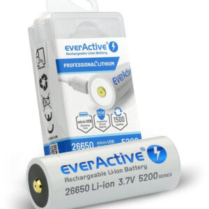 Akumulator 26650 Li-Ion 3,7V everActive 5200mAh micro USB (1 szt.) z zabezpieczeniem